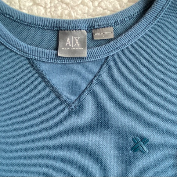 Armani exchange blue teal long sleeved crewneck sweater - Picture 4 of 4